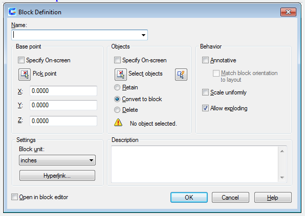 autocad block command