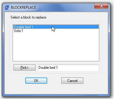 autocad block replace - double bed