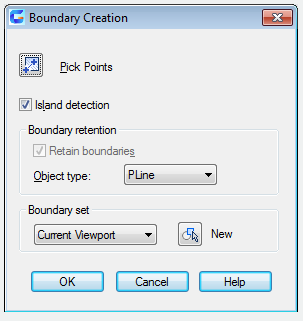 autocad boundary creation