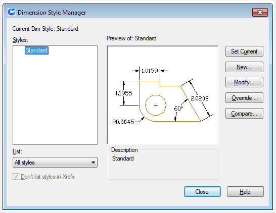 autocad dimension style manager