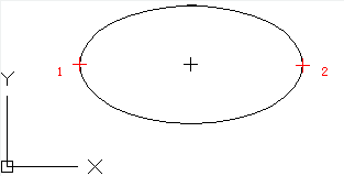 autocad  ellipse axis point