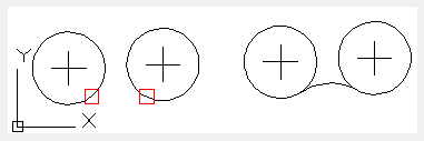 autocad fillet command circle between arc