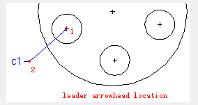 autocad command mleader arrowhead location