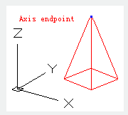 autocad command pyramid - axis endpoint