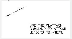 autocad command qlattach - separate leader line and mtext objetcs