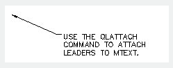 autocad command qlattach - leader line with mtext 