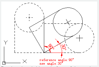 autocad command rotate - reference angle