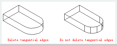 autocad command - delete , do not delete tangential edges