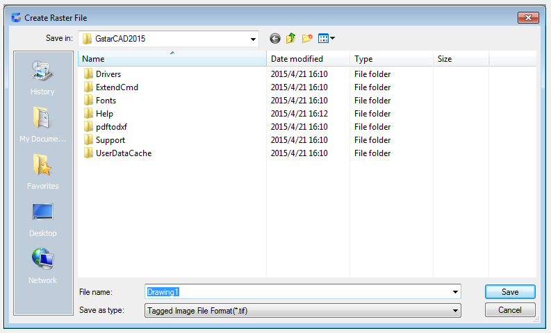 autocad tifout command - create raster file dialog box