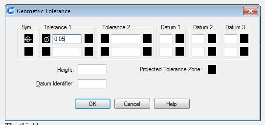 autocad tolerance command - input tolerance value to second box