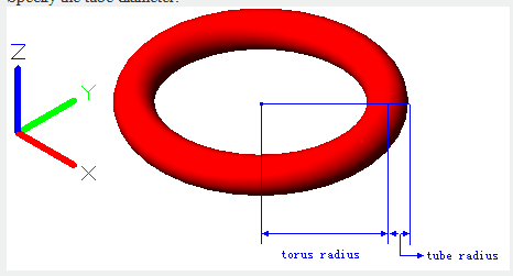 autocad command torus - diameter