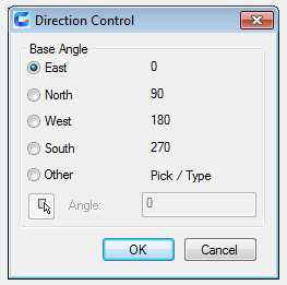 autocad command units - direction control dialog box