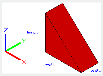 autocad command wedge -create a wedge by its length, width and height.