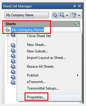 sheet set manager basic information - sheet set manager