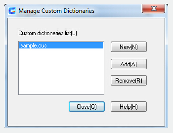 Check Spelling -manage custom dictionaries