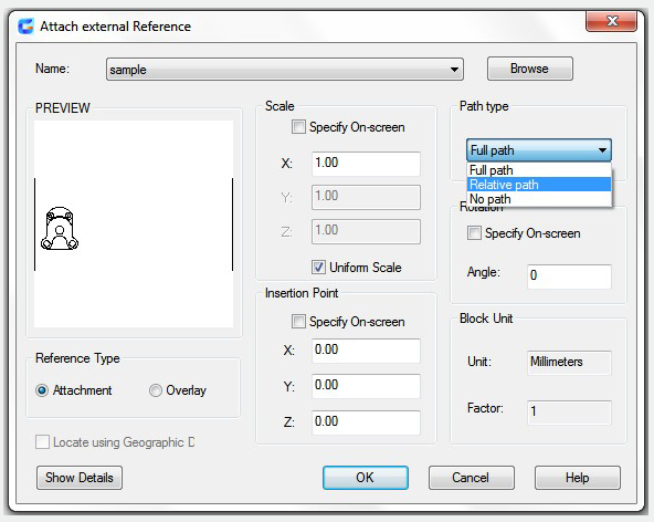 Attach and Detach External Reference 