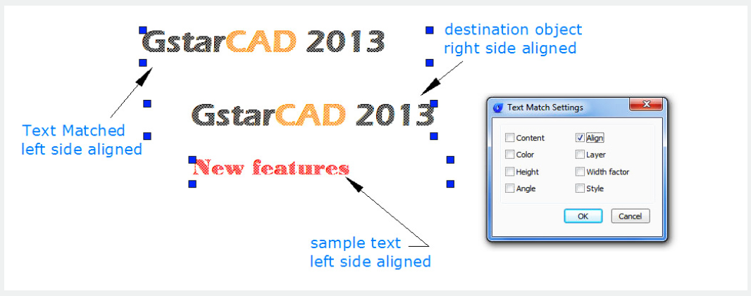 Match only Mtext alignment attribute from the sample text to the destination object(s).