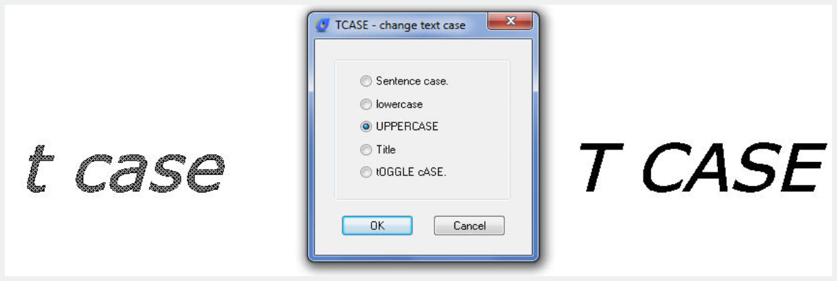 change text case dialog box