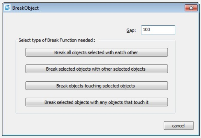 Break Object Dialog Box