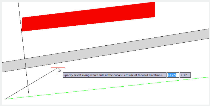 Specify select along which side of the curve
