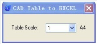 cad table to excel dialog box