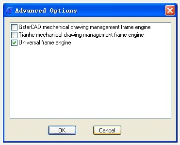 advance options dialog box